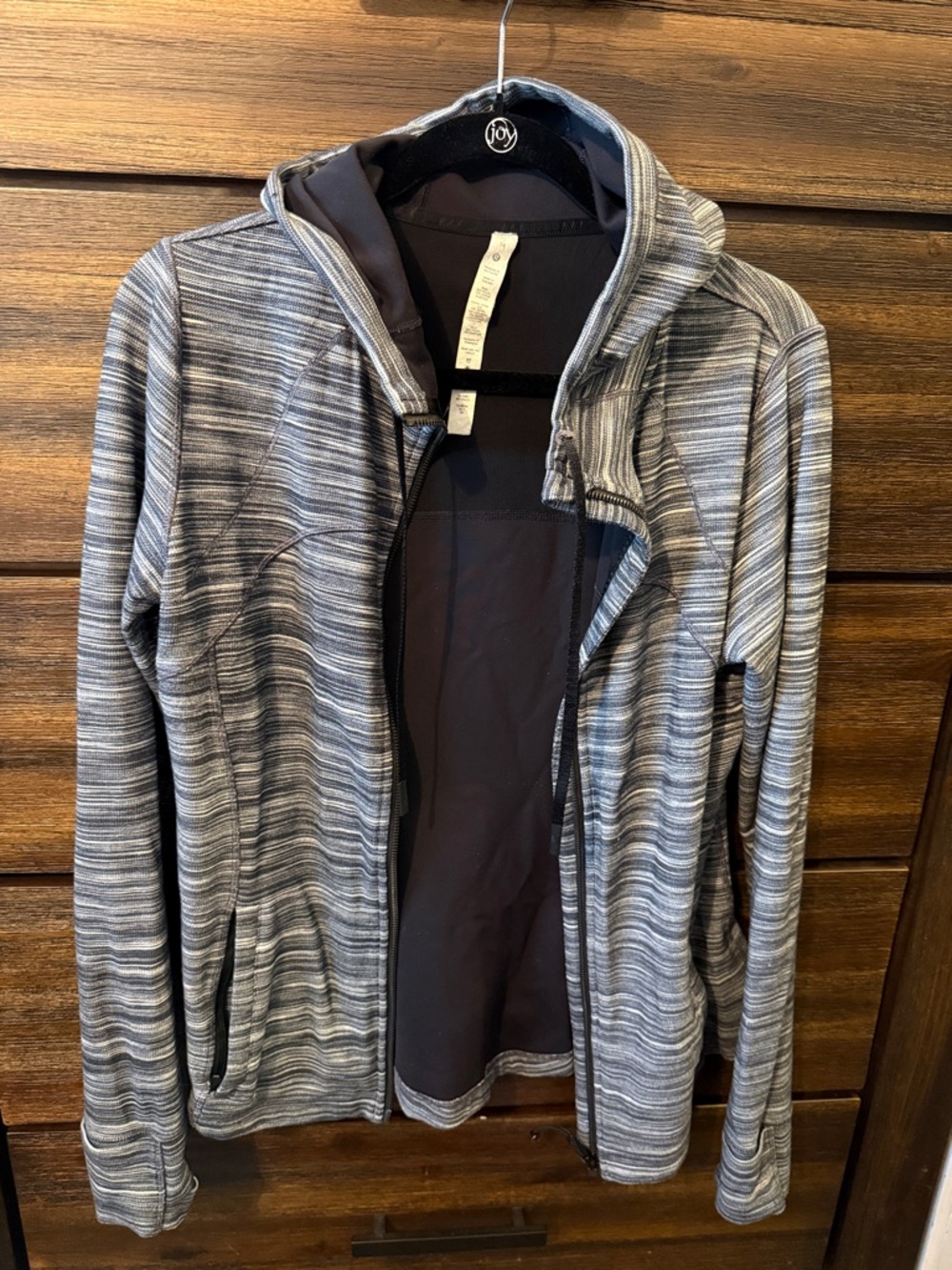 lululemon athletica Gray Striped Hooded Define Jacket